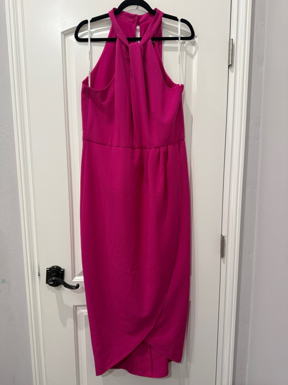 Fuchsia Halter Midi Dress
